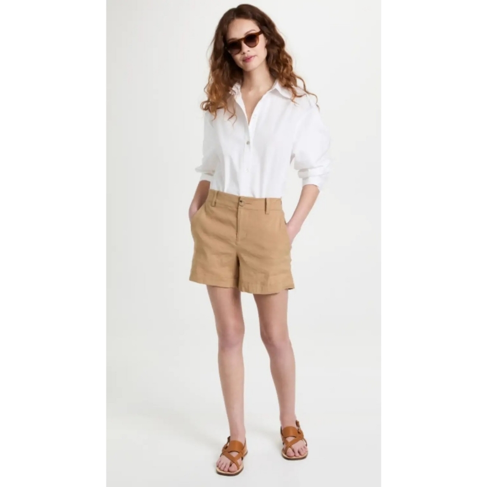 Vince | Casual Linen Blend Shorts in Almond NEW Size 14